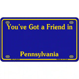 Pennsylvania Blue Blank Novelty Metal License Plate 4" x 2.2" (MLP)