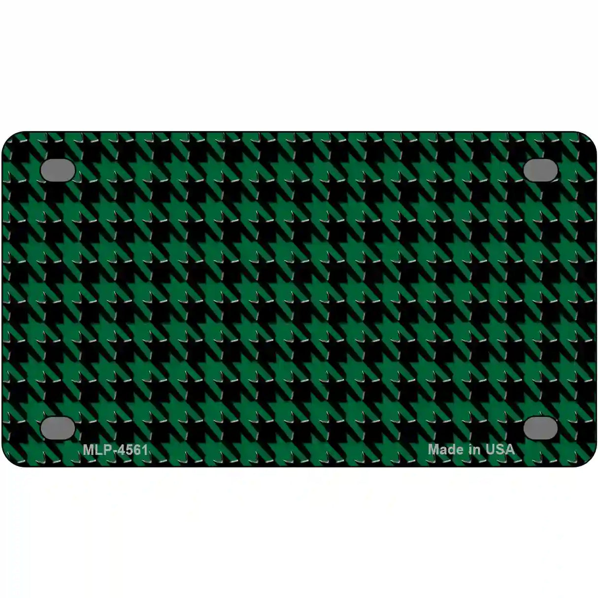 Green Black Houndstooth Metal Novelty License Plate 4" x 2.2" (MLP)