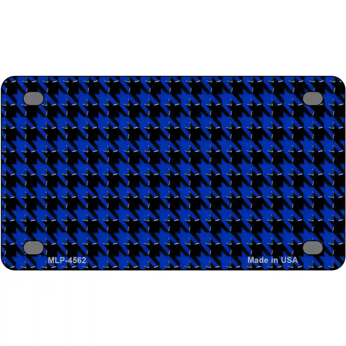 Blue Black Houndstooth Metal Novelty License Plate 4" x 2.2" (MLP)