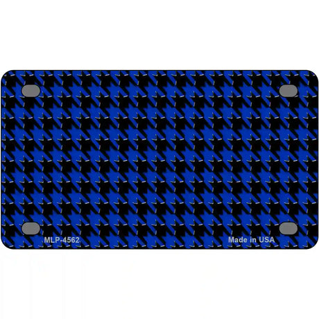 Blue Black Houndstooth Metal Novelty License Plate 4" x 2.2" (MLP)