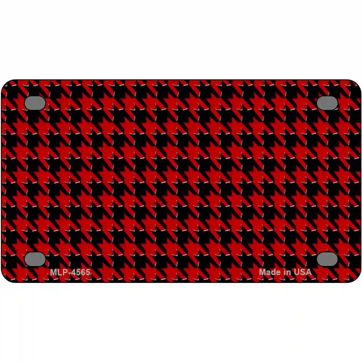 Red Black Houndstooth Metal Novelty License Plate 4" x 2.2" (MLP)