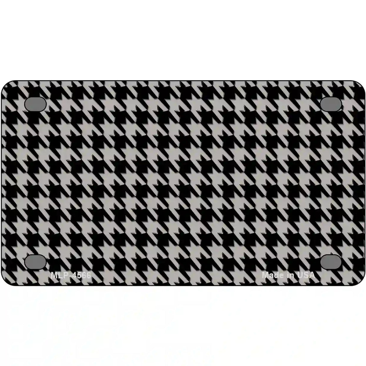 Grey Black Houndstooth Metal Novelty License Plate 4" x 2.2" (MLP)