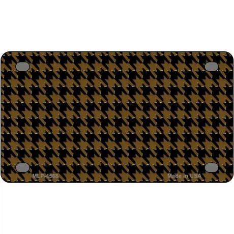 Brown Black Houndstooth Metal Novelty License Plate 4" x 2.2" (MLP)