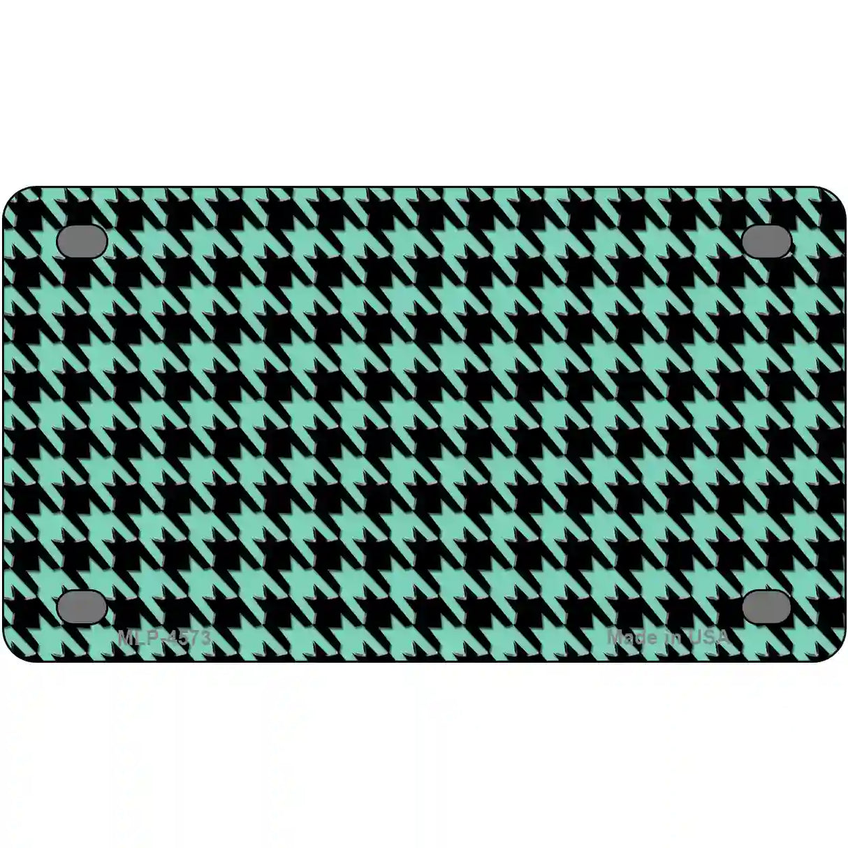 Mint Black Houndstooth Metal Novelty License Plate 4" x 2.2" (MLP)