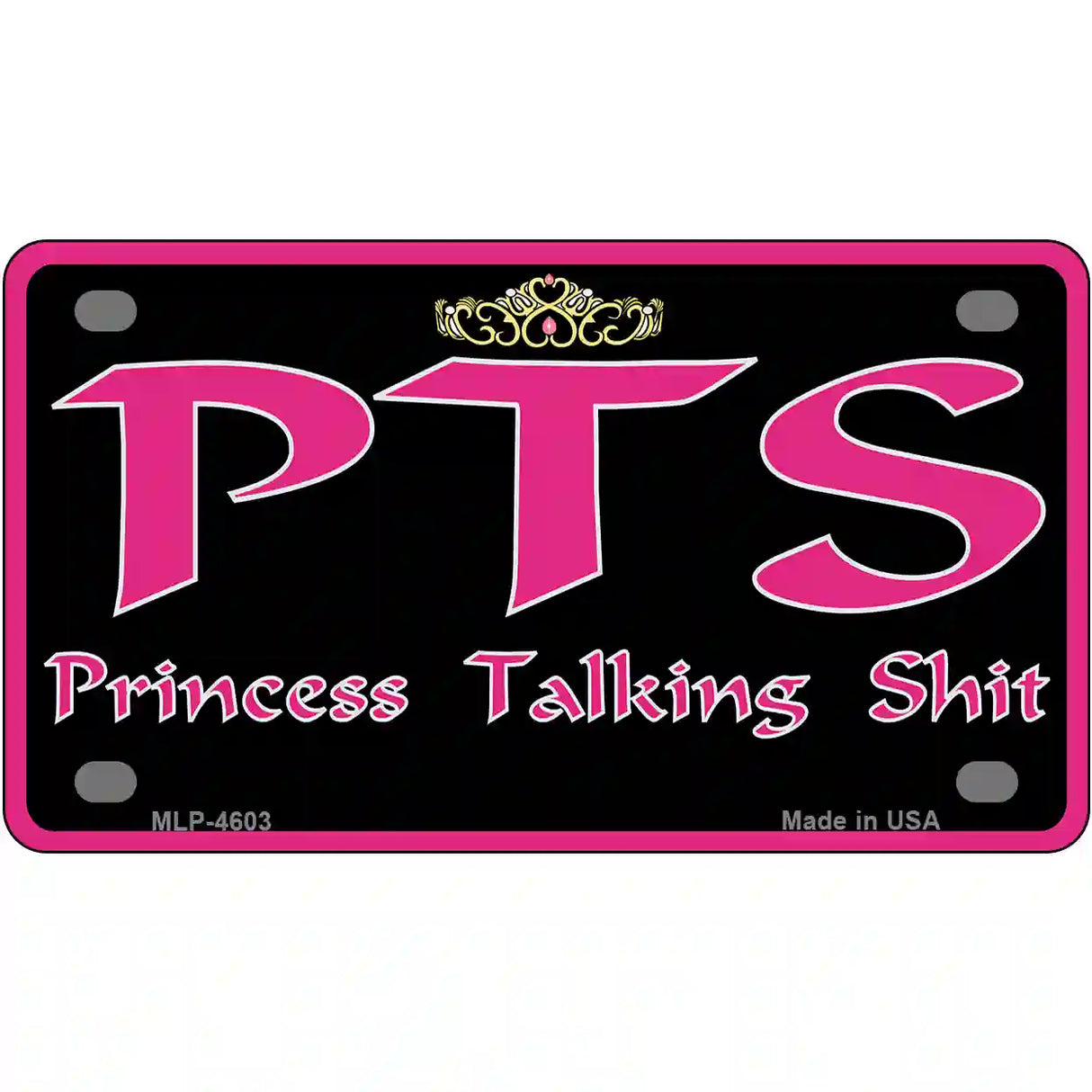 P.T.S. Metal Novelty License Plate 4" x 2.2" (MLP)