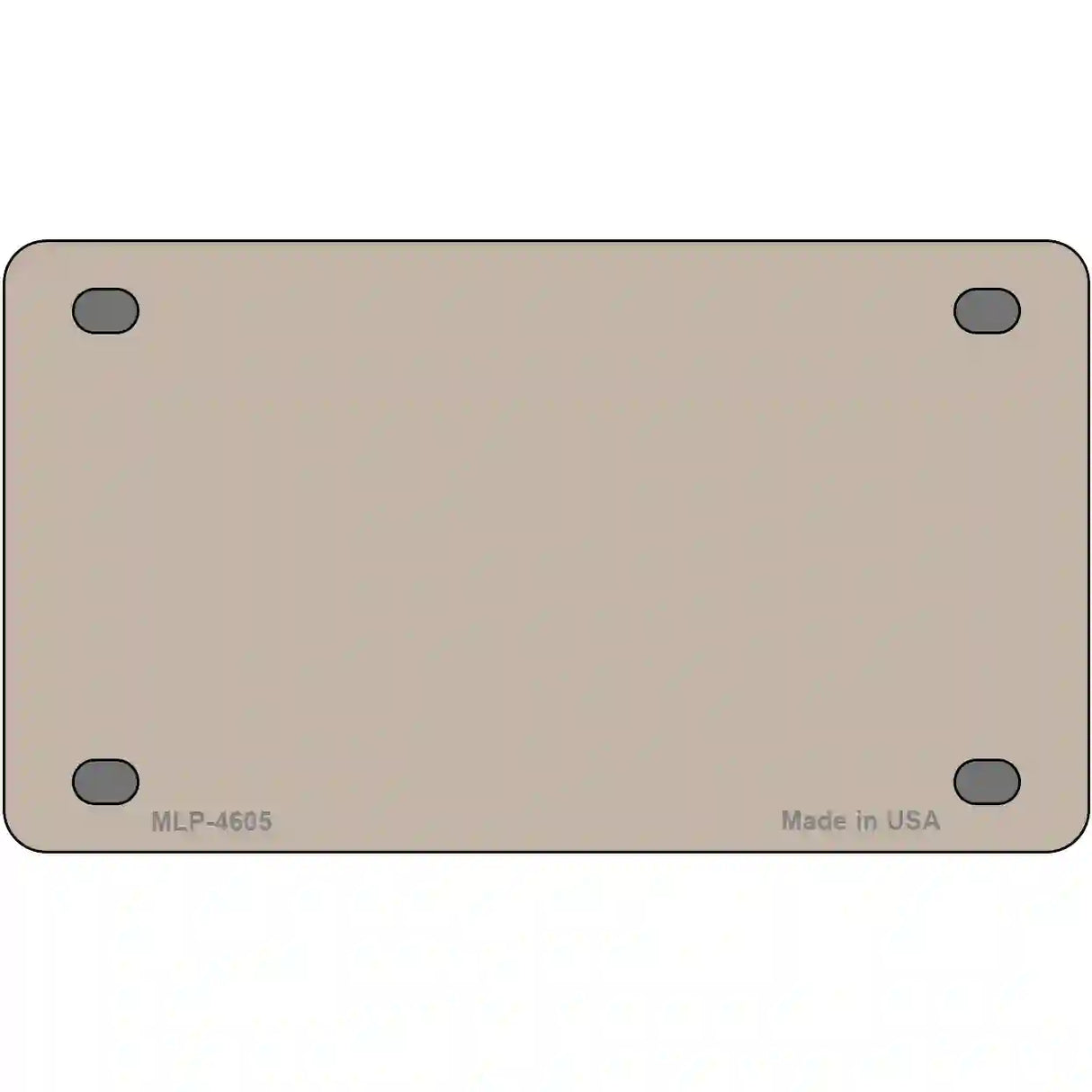 Tan Solid Metal Novelty License Plate 4" x 2.2" (MLP)