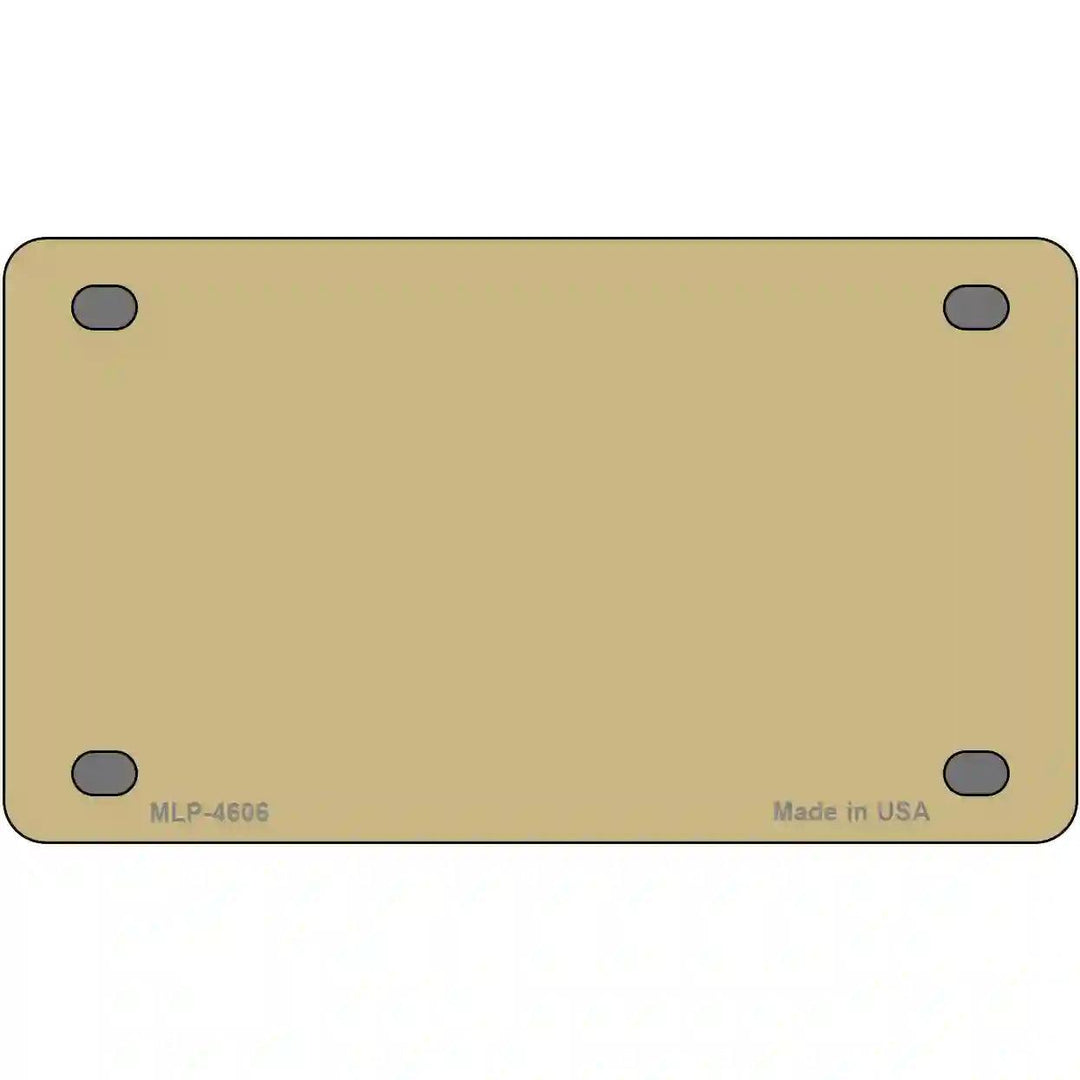 Gold Solid Metal Novelty License Plate 4" x 2.2" (MLP)