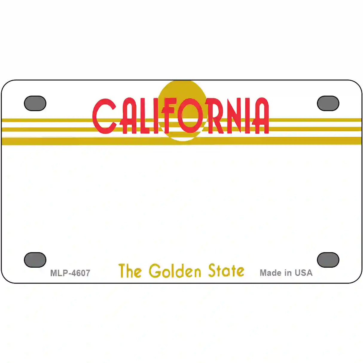 California Golden State Plate Novelty State Blank Metal License Plate 4" x 2.2" (MLP)