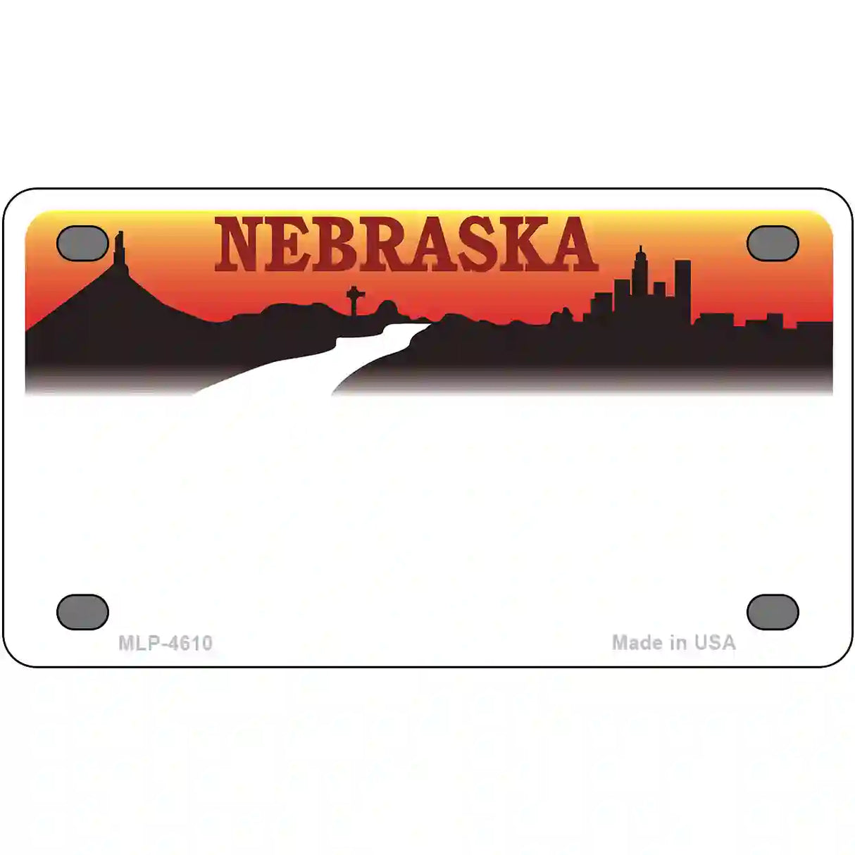 Nebraska Amber Blank Novelty Metal License Plate 4" x 2.2" (MLP)