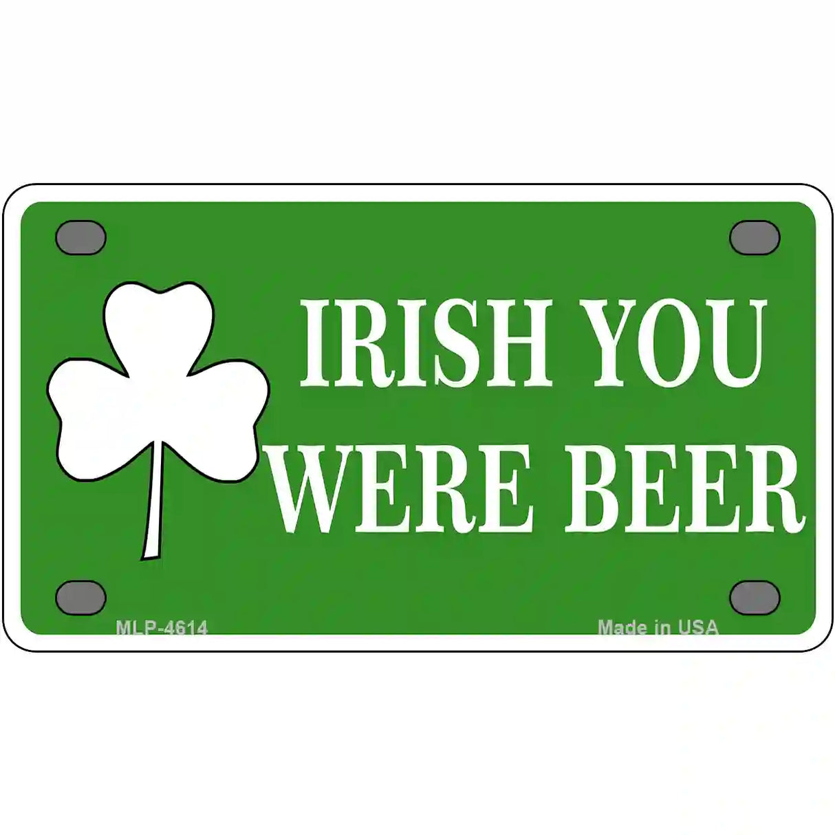 Irish You Were Beer Metal Novelty License Plate 4" x 2.2" (MLP)