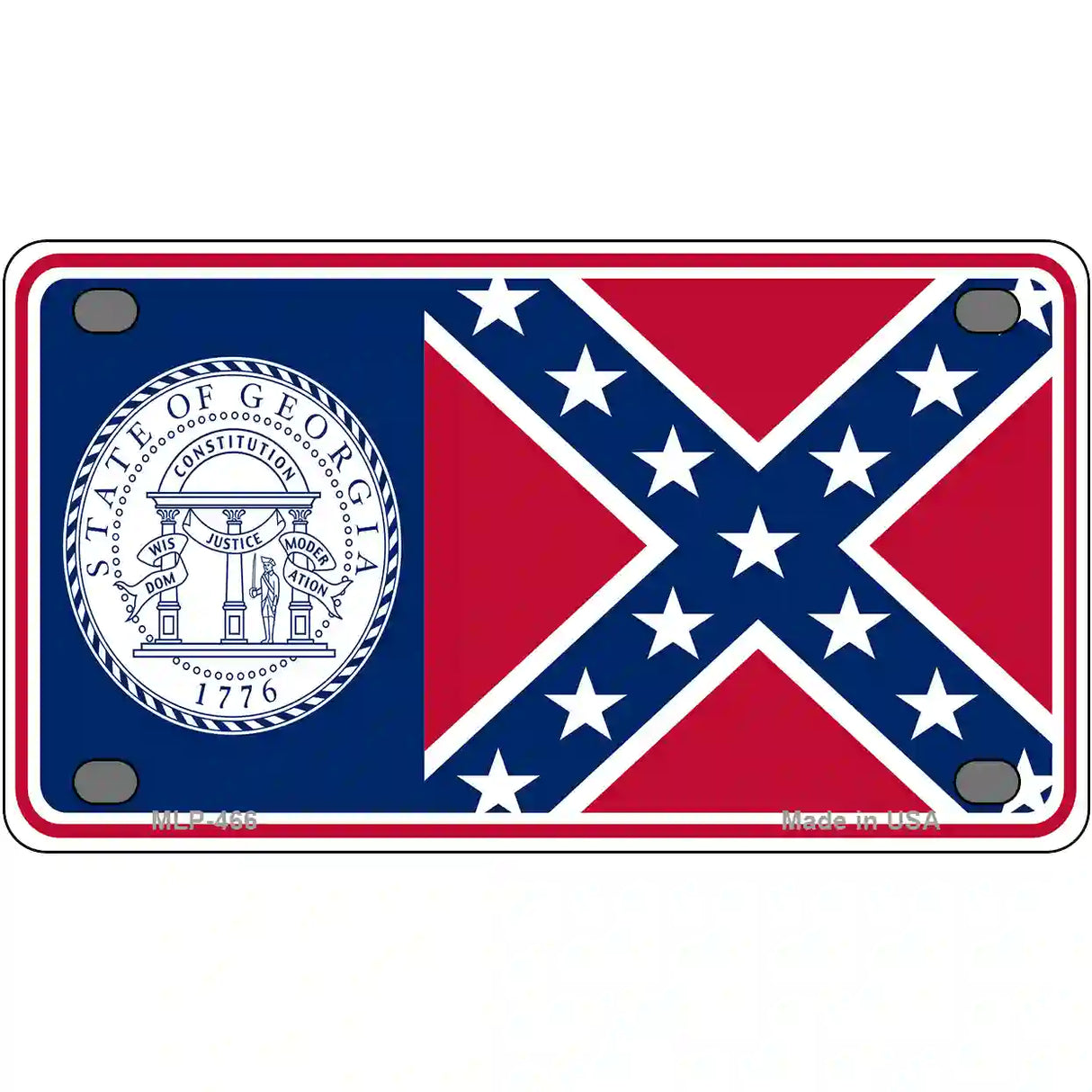 Old Georgia State Flag Metal Novelty License Plate 4" x 2.2" (MLP)