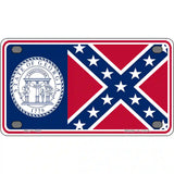 Old Georgia State Flag Metal Novelty License Plate 4" x 2.2" (MLP)