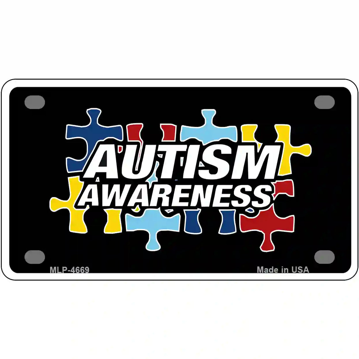 Autism Awareness Metal Novelty License Plate Sign 4" x 2.2" (MLP)