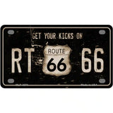 Route 66 Get Your Kicks Metal Novelty License Plate 4" x 2.2" (MLP)