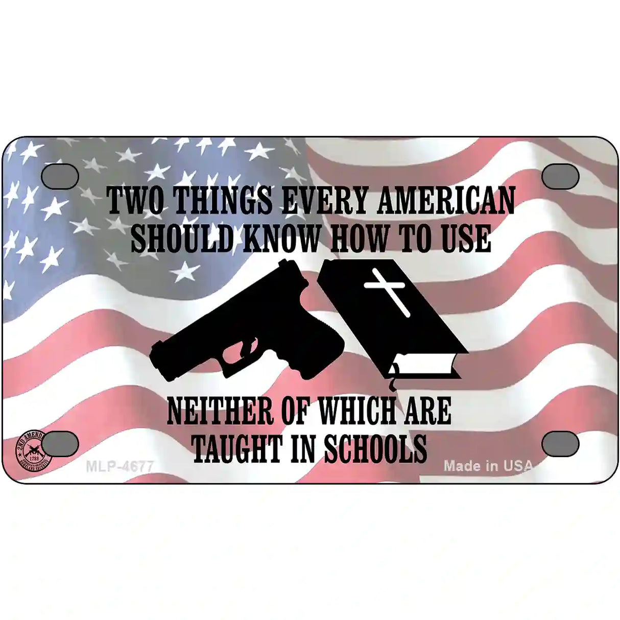 Every American Should Know Metal Novelty License Plate 4" x 2.2" (MLP)