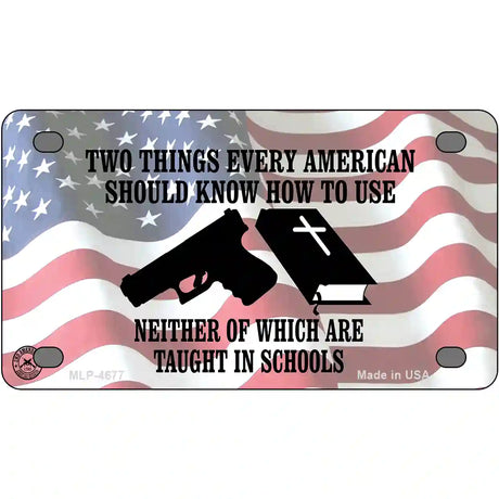 Every American Should Know Metal Novelty License Plate 4" x 2.2" (MLP)