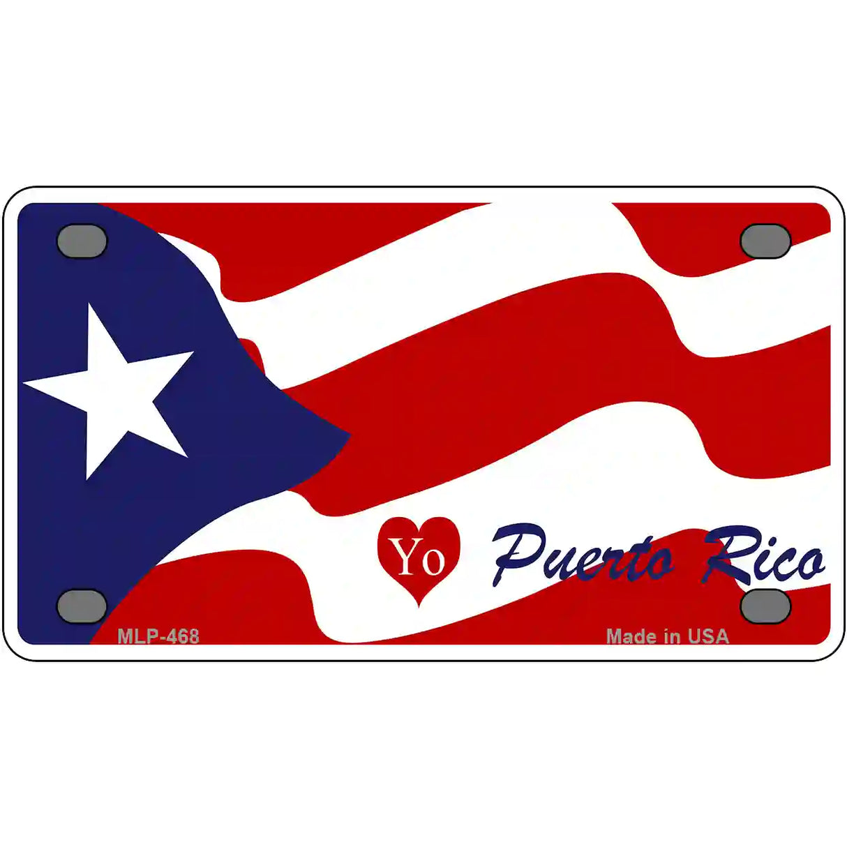 I Love Puerto Rico Metal Novelty License Plate 4" x 2.2" (MLP)