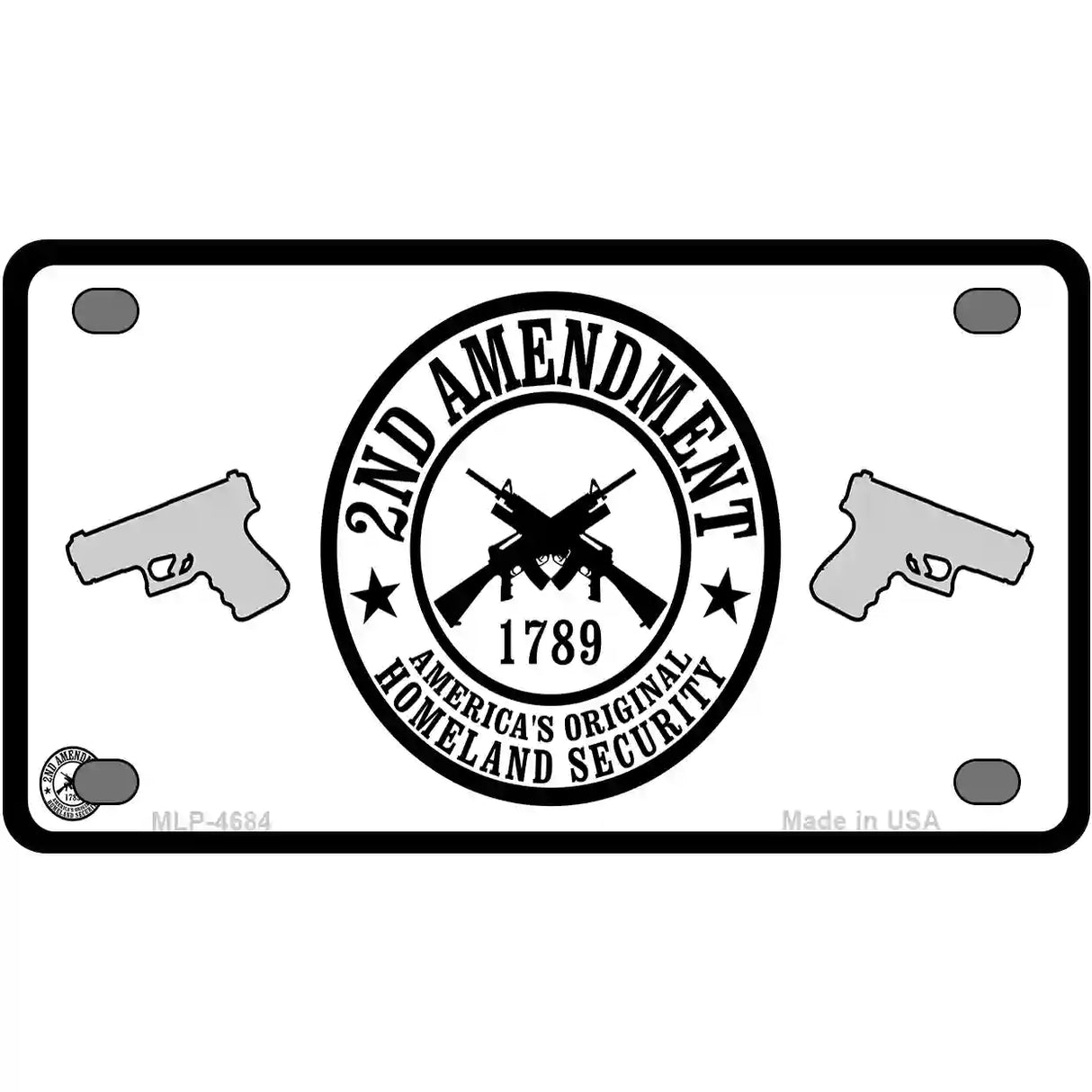 2nd Amendment Metal Novelty License Plate 4" x 2.2" (MLP)