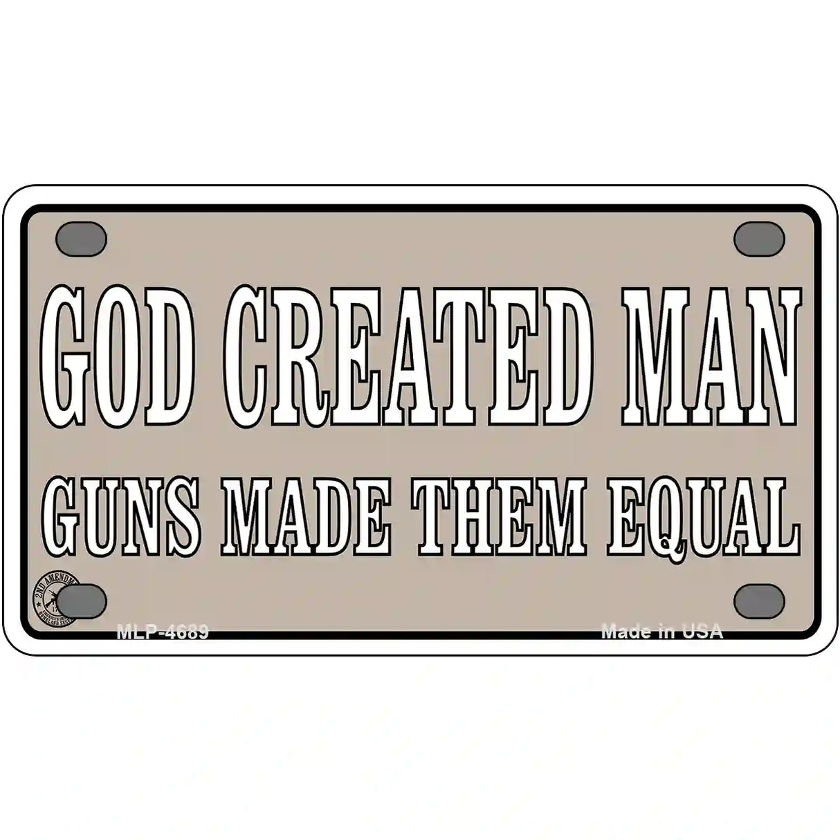 Guns Made Them Equal Metal Novelty License Plate 4" x 2.2" (MLP)