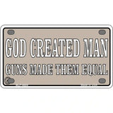 Guns Made Them Equal Metal Novelty License Plate 4" x 2.2" (MLP)