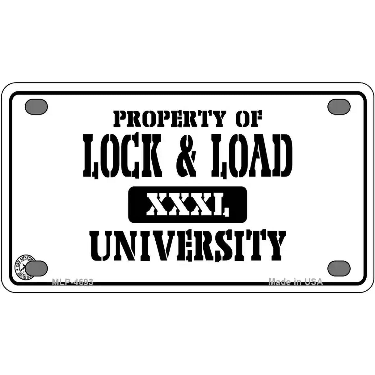 Lock And Load Metal Novelty License Plate 4" x 2.2" (MLP)