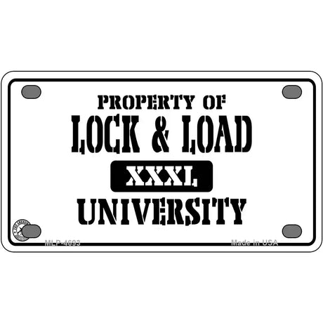 Lock And Load Metal Novelty License Plate 4" x 2.2" (MLP)