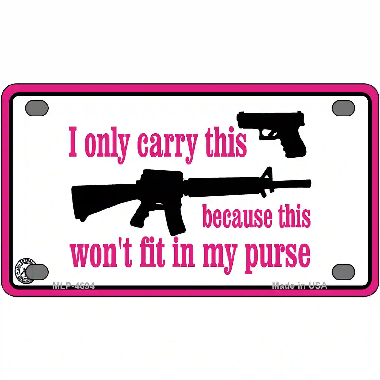 I Carry This Gun Metal Novelty License Plate 4" x 2.2" (MLP)