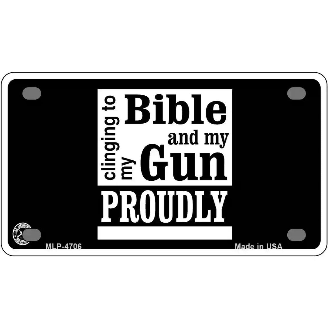 My Bible And My Gun Metal Novelty License Plate 4" x 2.2" (MLP)