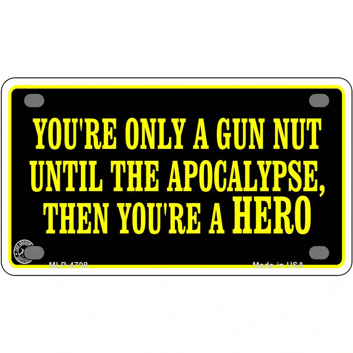 Gun Nut Metal Novelty License Plate 4" x 2.2" (MLP)