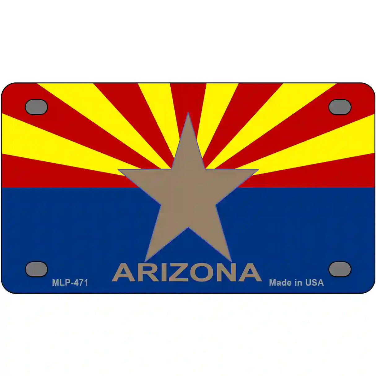 Arizona State Flag Metal Novelty License Plate 4" x 2.2" (MLP)