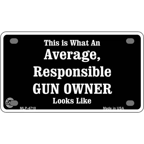 Average Gun Owner Metal Novelty License Plate 4" x 2.2" (MLP)