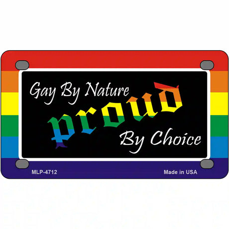 Gay By Nature Metal Novelty License Plate 4" x 2.2" (MLP)