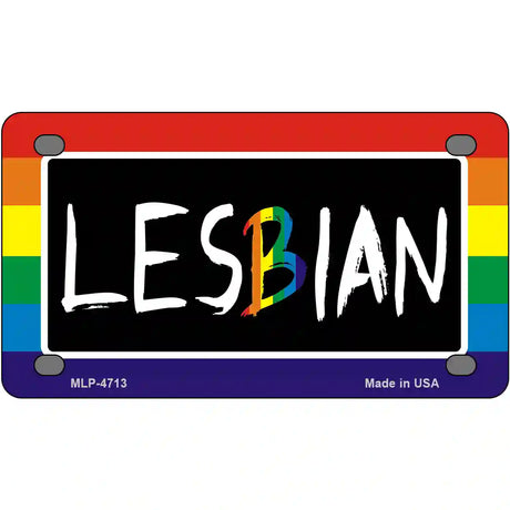 Lesbian Metal Novelty License Plate 4" x 2.2" (MLP)