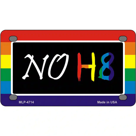 NO H8 Metal Novelty License Plate 4" x 2.2" (MLP)