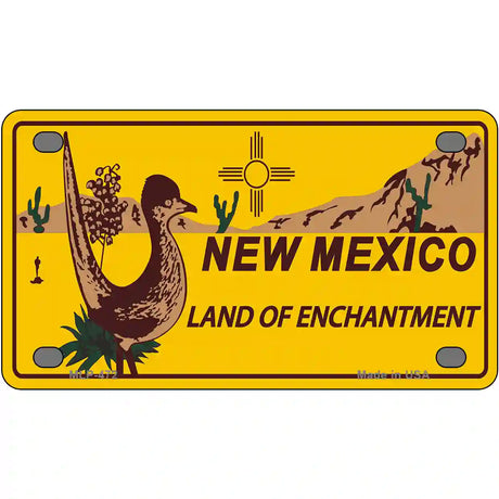 Roadrunner New Mexico Novelty Metal License Plate 4" x 2.2" (MLP)