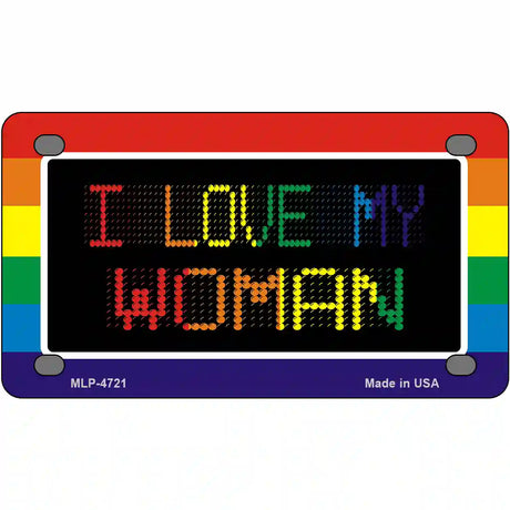 I Love My Woman Metal Novelty License Plate 4" x 2.2" (MLP)