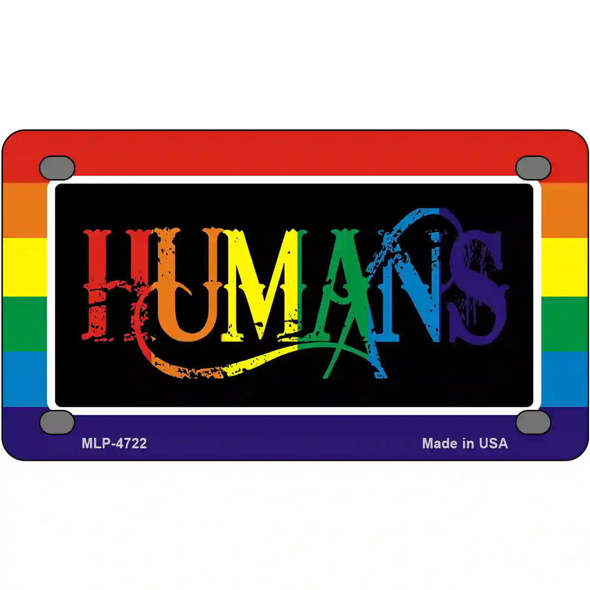 Humans Metal Novelty License Plate 4" x 2.2" (MLP)