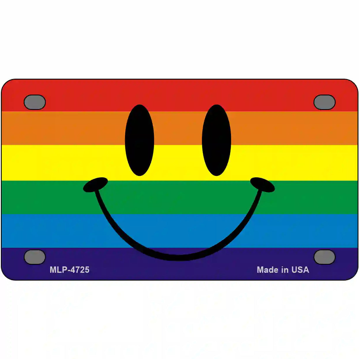 Smiley Face Metal Novelty License Plate 4" x 2.2" (MLP)