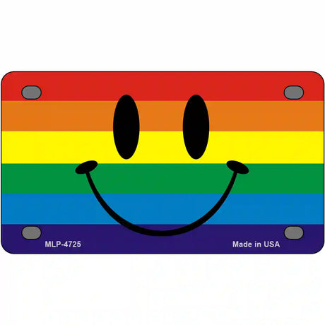 Smiley Face Metal Novelty License Plate 4" x 2.2" (MLP)