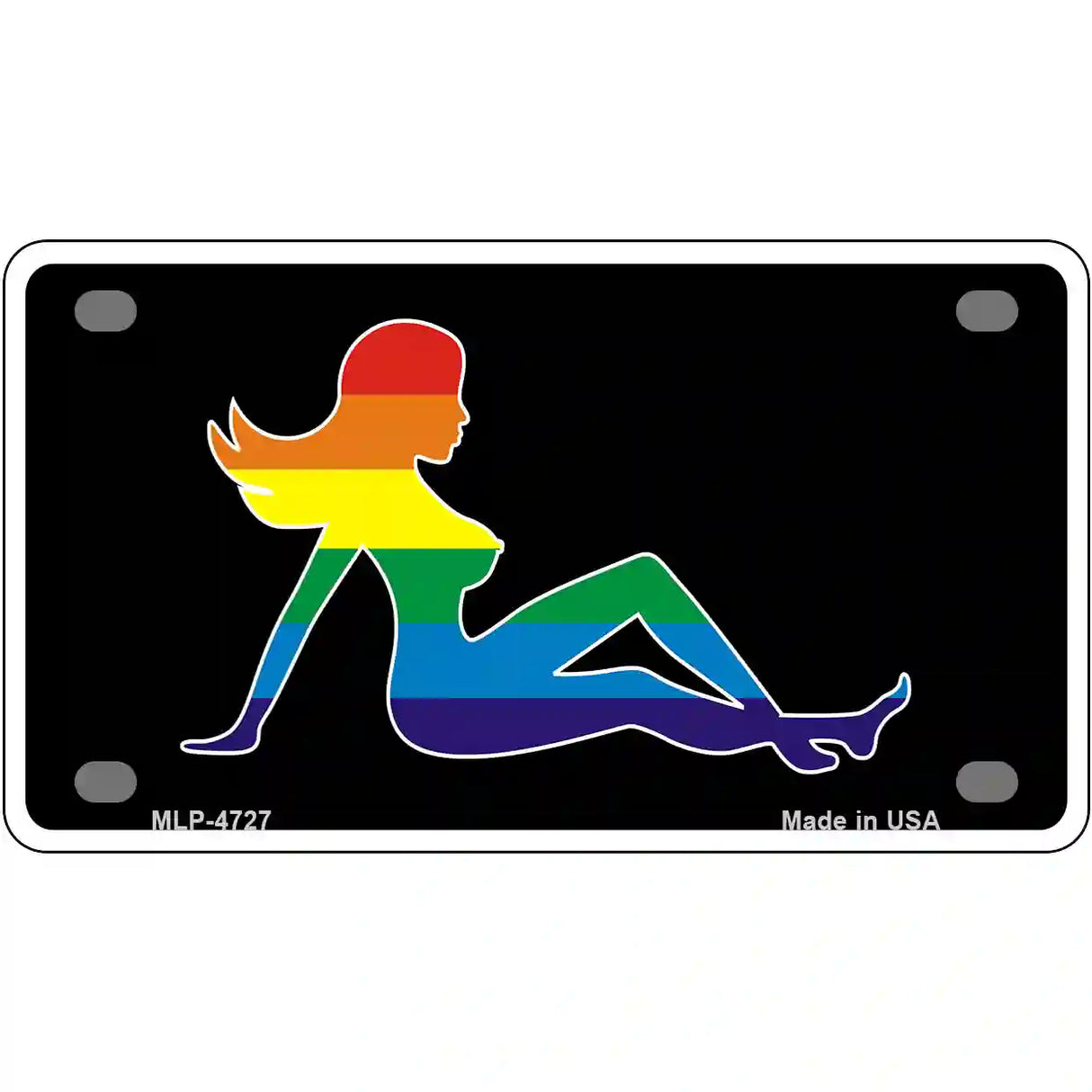 Mud Flap Girl Metal Novelty License Plate 4" x 2.2" (MLP)