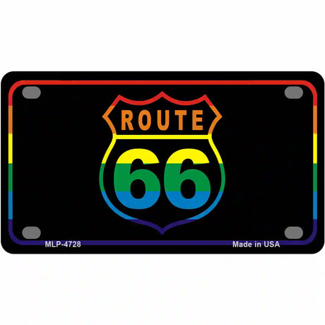 Route 66 Metal Novelty License Plate 4" x 2.2" (MLP)