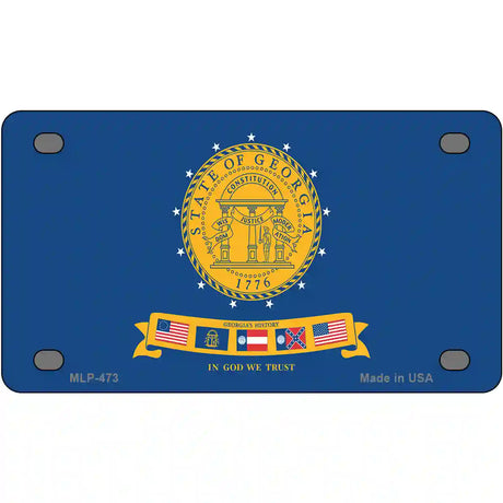 Georgia State Seal Metal Novelty License Plate 4" x 2.2" (MLP)