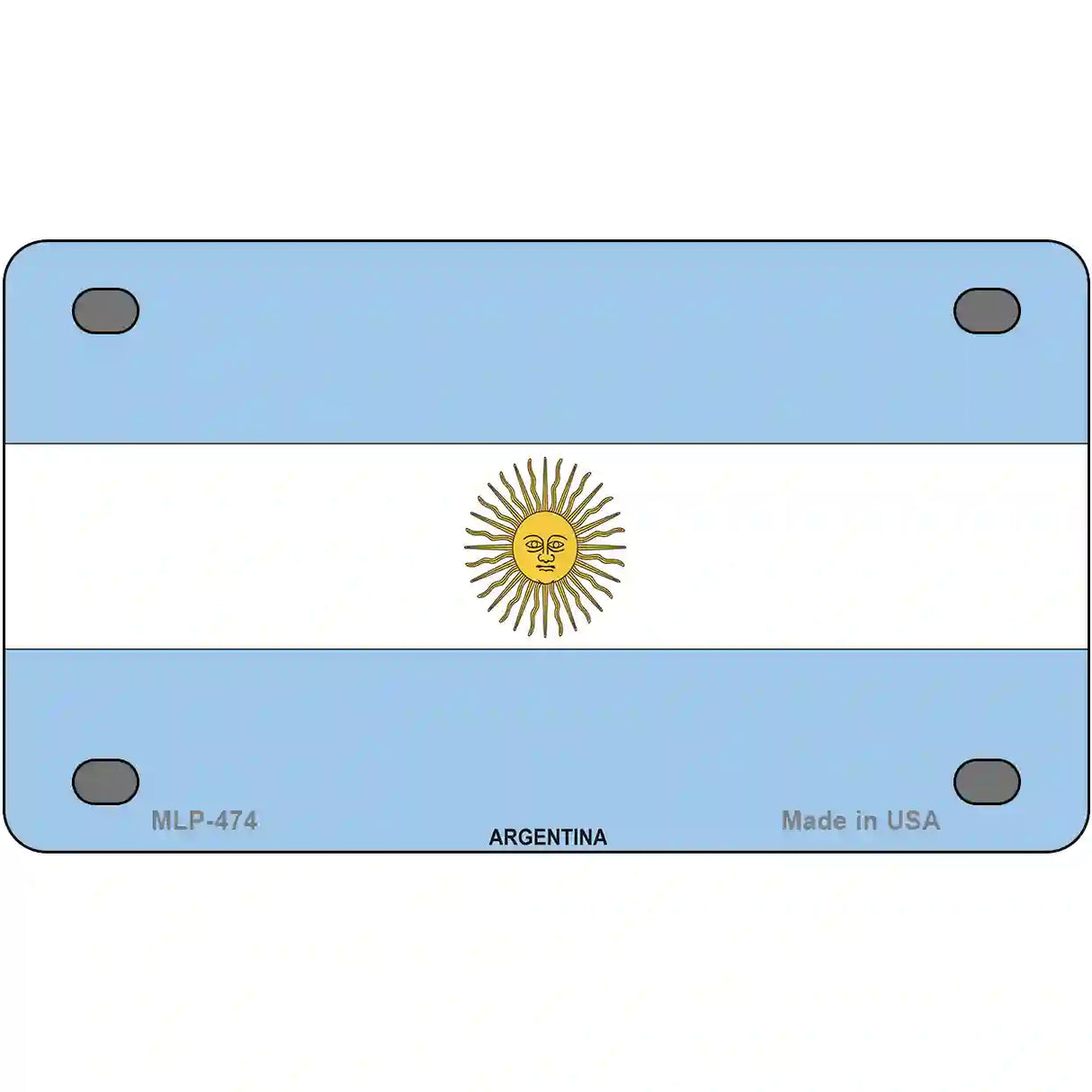 Argentina Flag Metal Novelty License Plate 4" x 2.2" (MLP)