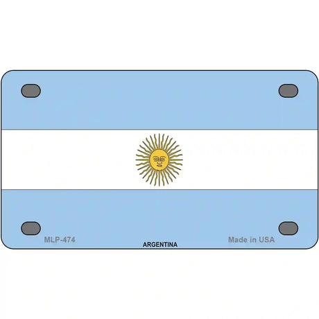 Argentina Flag Metal Novelty License Plate 4" x 2.2" (MLP)