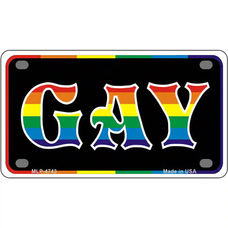 Gay Metal Novelty License Plate 4" x 2.2" (MLP)