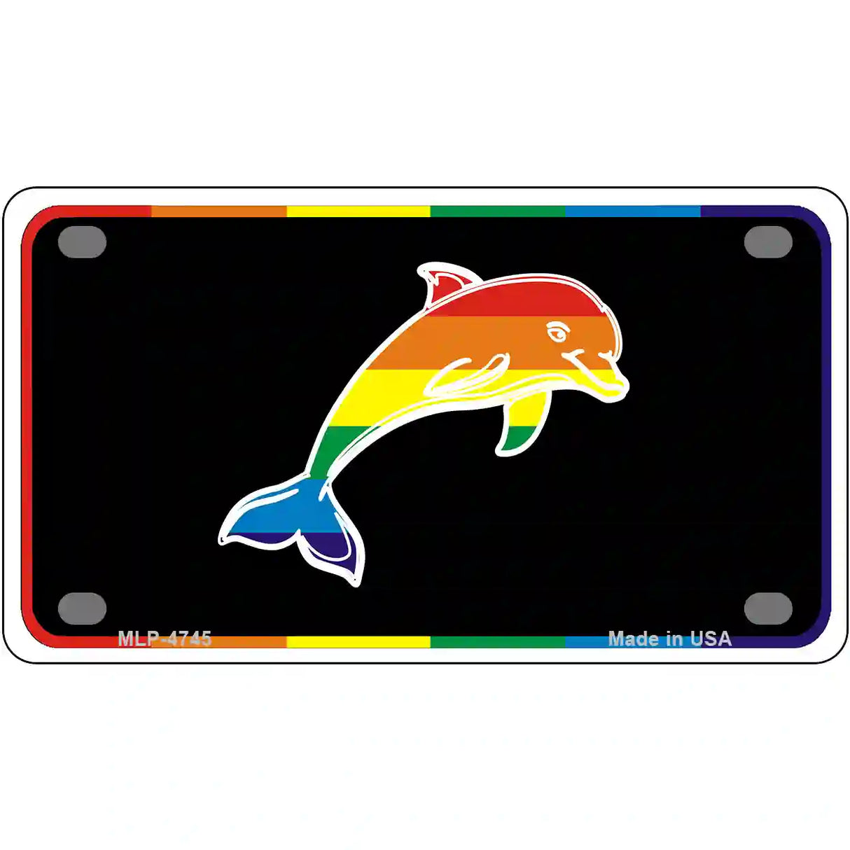 Dolphin Metal Novelty License Plate 4" x 2.2" (MLP)