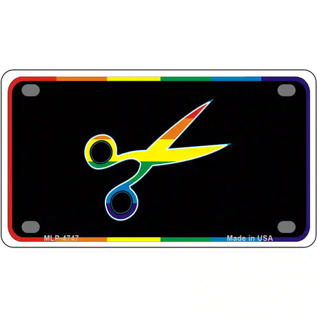 Scissors Metal Novelty License Plate 4" x 2.2" (MLP)