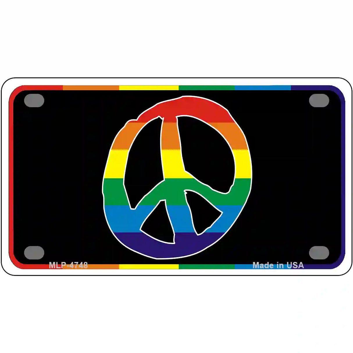 Peace Sign Metal Novelty License Plate 4" x 2.2" (MLP)