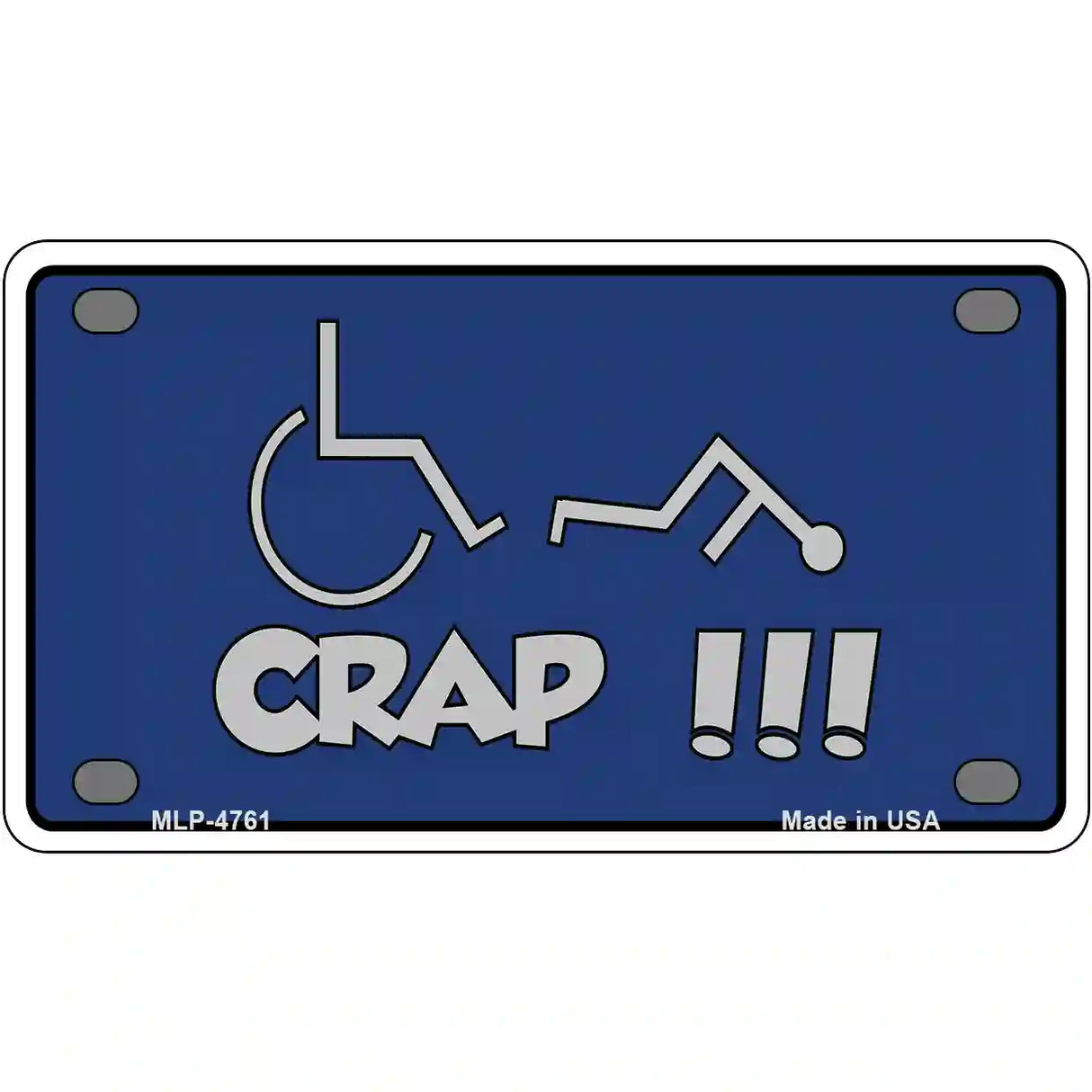 Handicap Crap Logo Metal Novelty License Plate 4" x 2.2" (MLP)