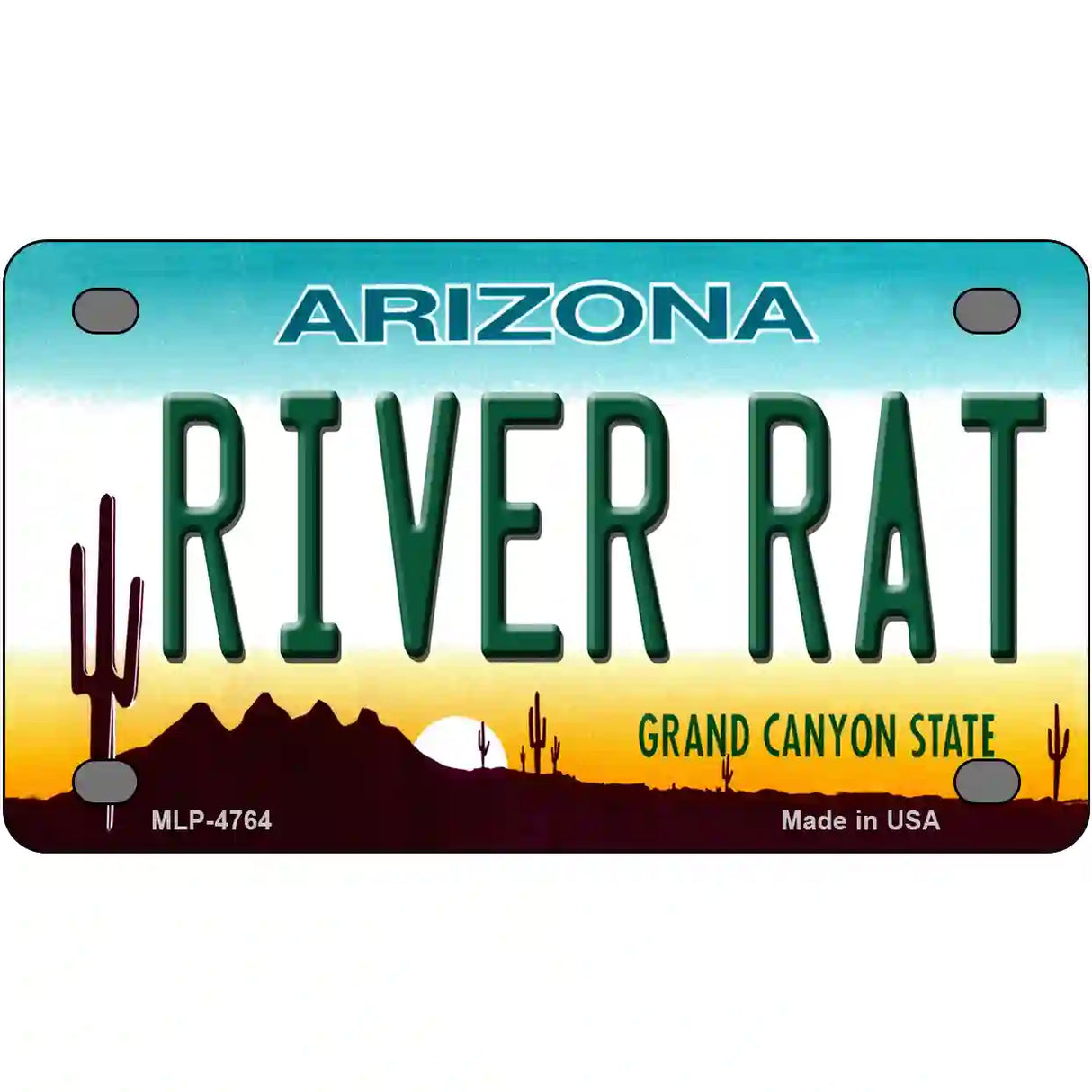 River Rat Arizona Novelty Metal License Plate 4" x 2.2" (MLP)